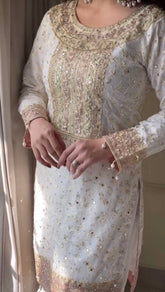 Ceremony Wear Sequence Work White Color Sharara  Suit With Dupatta